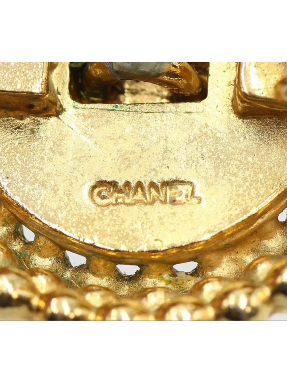 Chanel CC Logo Ball Chain Round Earrings